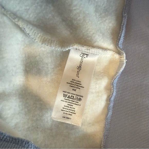 2 Piece Blue and White Pajamagram Fleece Pajamas medium - Picture 12 of 13